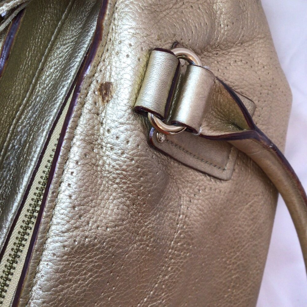 Kate Spade York Street Metallic Gold Leather Satchel • WKRU0812 • Care Cards - Picture 11 of 16